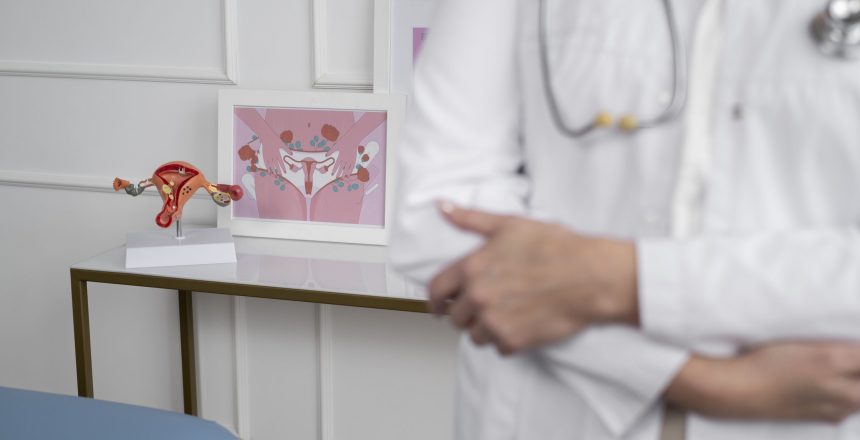 front-view-blurry-doctor-wearing-stethoscope